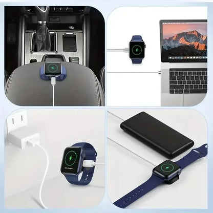 Portable Wireless Type-C & 8-Pin Charger – Fast Charging Dock for Apple Watch Series 1-9 & SE Ultra