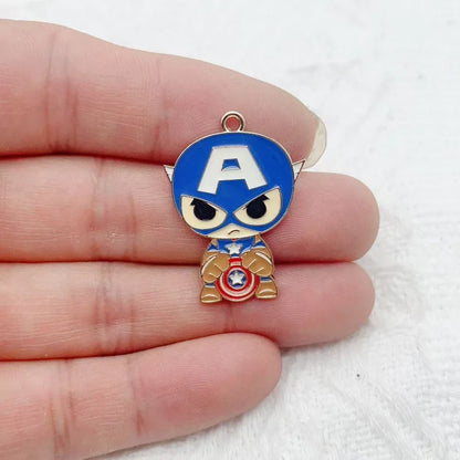 10-Piece Cartoon Alloy Pendant Set - Oil Drop Charms for DIY Earrings, Jewelry Making, and Keychain Accessories