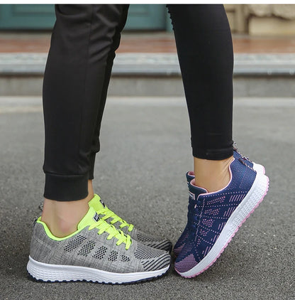 Women's Lightweight Lace-Up Flats – Fashionable Round Toe Nurse Sneakers, Comfortable Walking Shoes, Plus Size Available