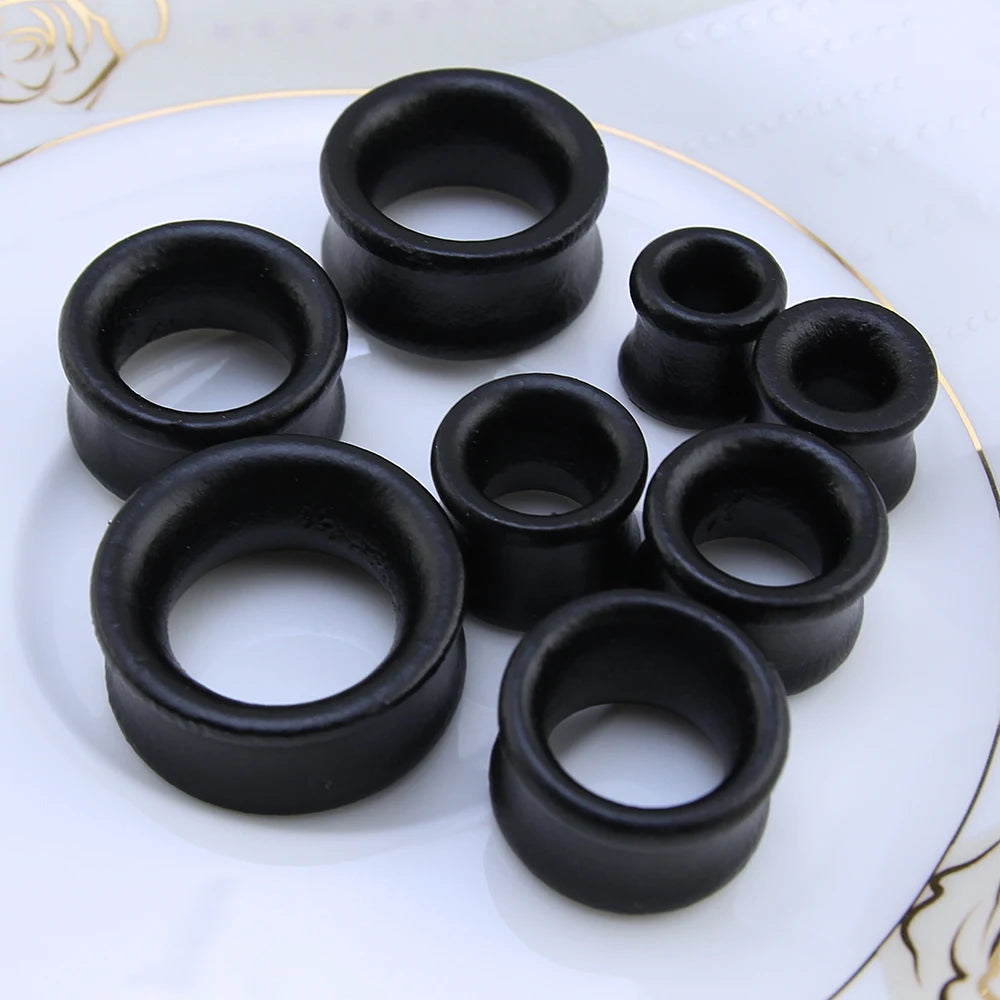 8–25mm Black Wood Ear Plugs – Body Jewelry Gauges, Tunnels & Stretchers for Piercing