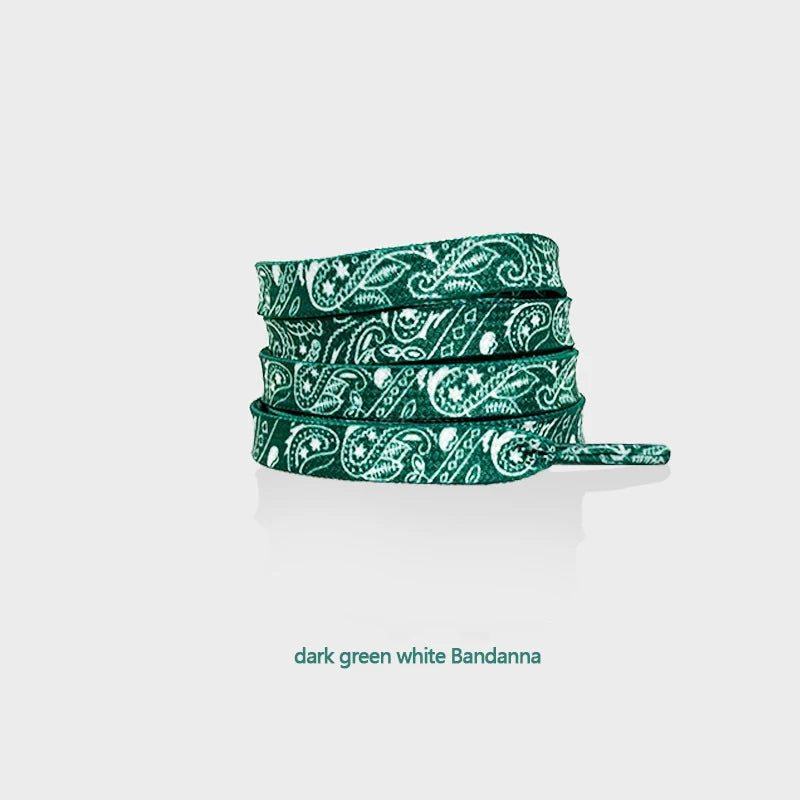 Gilding Flat Shoe Laces - Cashew Flower Hand-Painted Shoelaces for Sneakers, Basketball & Tennis Shoestrings