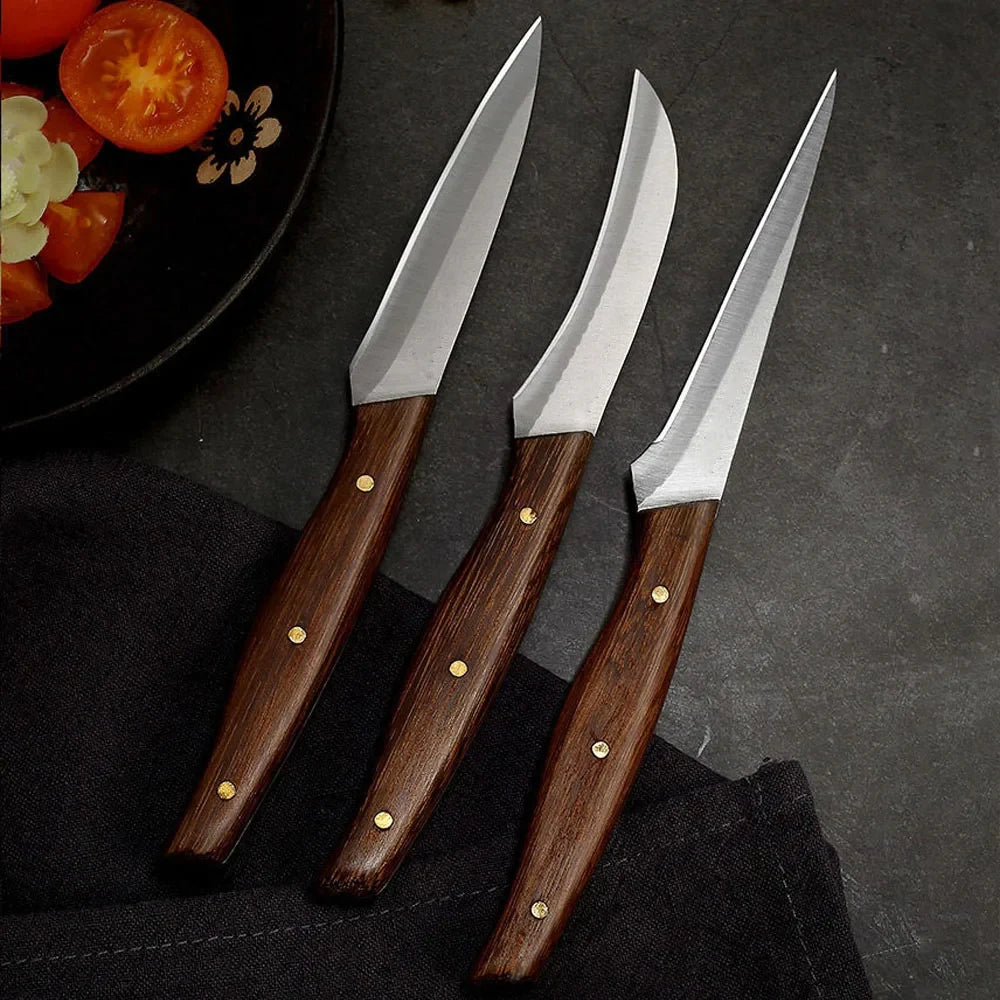 3 Pcs Professional Sharp Kitchen Knife Set - Chef Carving Tools for Food, Fruit, and Cake