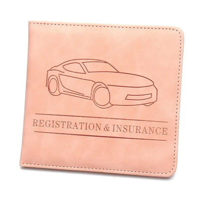 Car Registration & Insurance Holder – Leather Driving License Cover, Auto Documents Storage Bag & Credit Card Holder