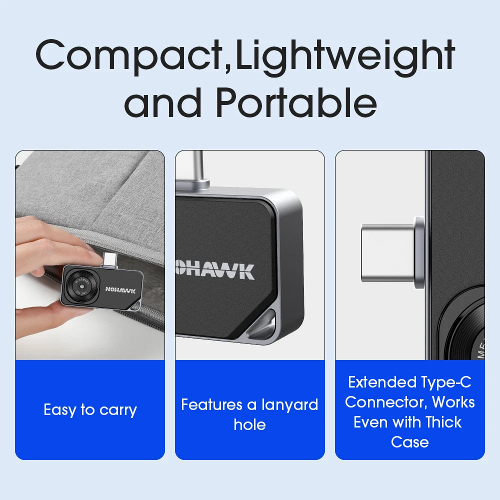 USB-C Thermal Camera for iOS & Android - 320×240 Super Resolution, 160×120 IR Thermal Imager, -4°F to 842°F Temperature Range