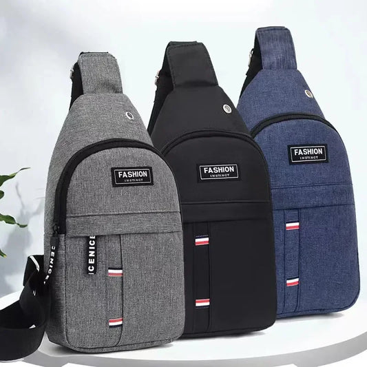New Fashion Waterproof Nylon Chest Bag for Men - Simple & Stylish One-Shoulder Crossbody Design