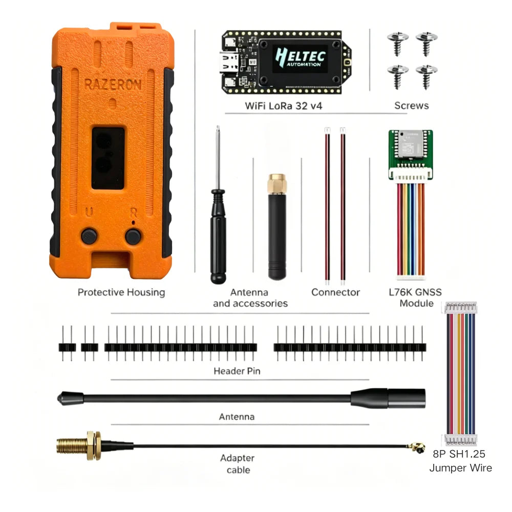 Meshtastic MeshCore Heltec V4 Enclosure Case - 863–928MHz LoRa IoT Node Housing with WiFi, BLE & GPS Support