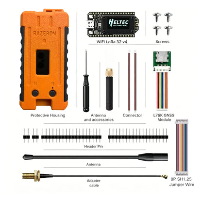 Meshtastic MeshCore Heltec V4 Enclosure Case - 863–928MHz LoRa IoT Node Housing with WiFi, BLE & GPS Support