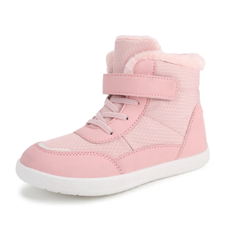Kids Wide Toe Snow Boots - Warm Minimalist Barefoot Winter Shoes for Boys & Girls Toddlers