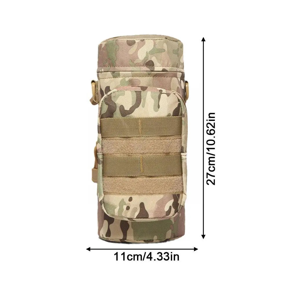 Tactical Molle Water Bottle Holder Bag - Military Hydration Carrier Kettle Pouch with Strap - Fits Up to 32 oz. Bottles for Hiking and Fishing Adventures