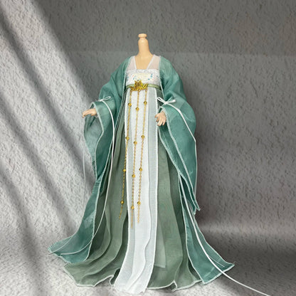 30cm 1/6 Scale Female Soldier Doll Outfit – Ancient Style Hanfu Cloak Suit for 12-Inch Action Figures, Toy Gift