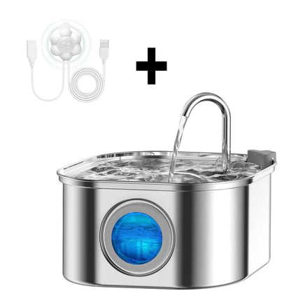 Automatic Cat Water Fountain - 3.2L/108oz Transparent Pet Water Dispenser with Sensor, Quiet Pump & Stainless Steel Filter