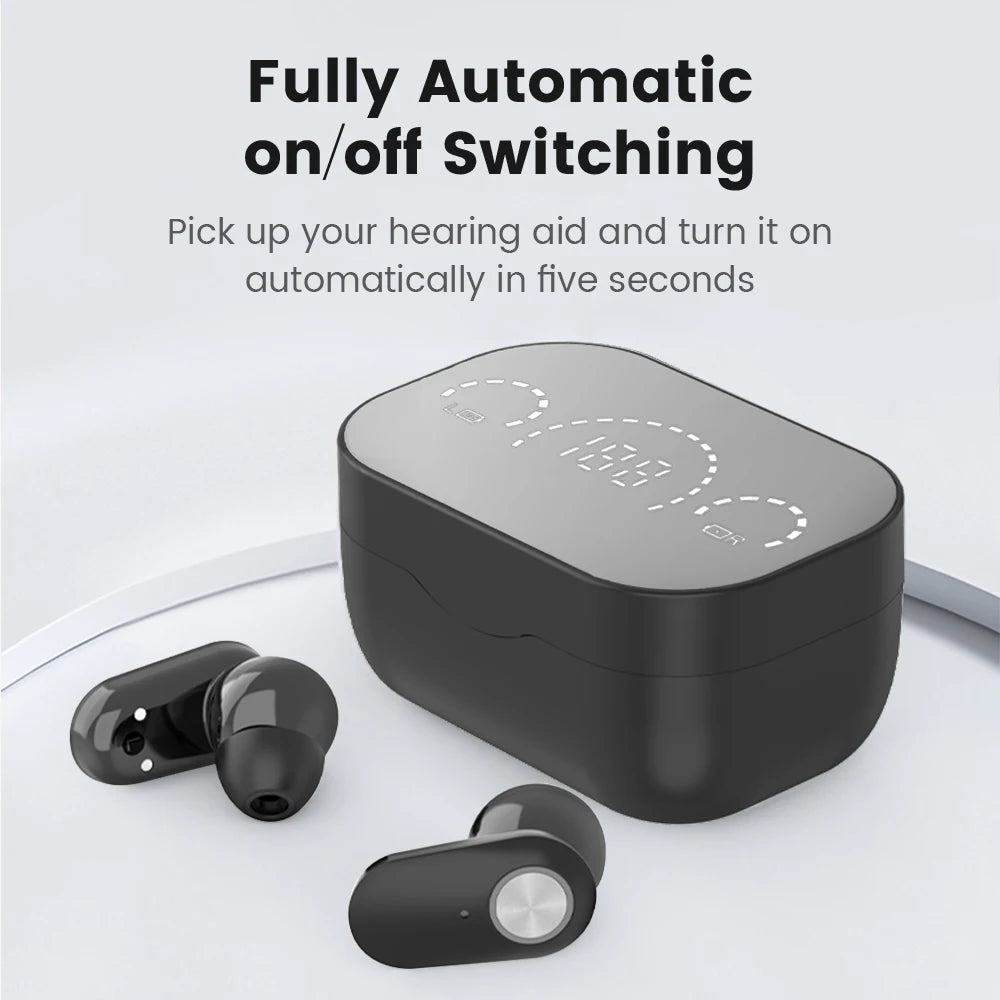 Rechargeable Invisible Hearing Aids for Elderly – Mini Wireless ITE Sound Amplifier Listening Device