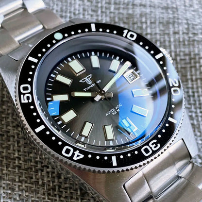 Tandorio 41mm 62MAS Automatic Diver's Watch – NH35A, 300M Water Resistance, Ceramic Bezel, Green Lume, Sapphire Glass