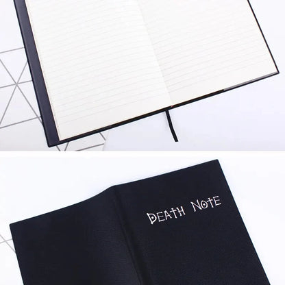A5 Anime Notebook Set – Leather Journal, Feather Pen, Animation Art Writing Notepad, Christmas Gift
