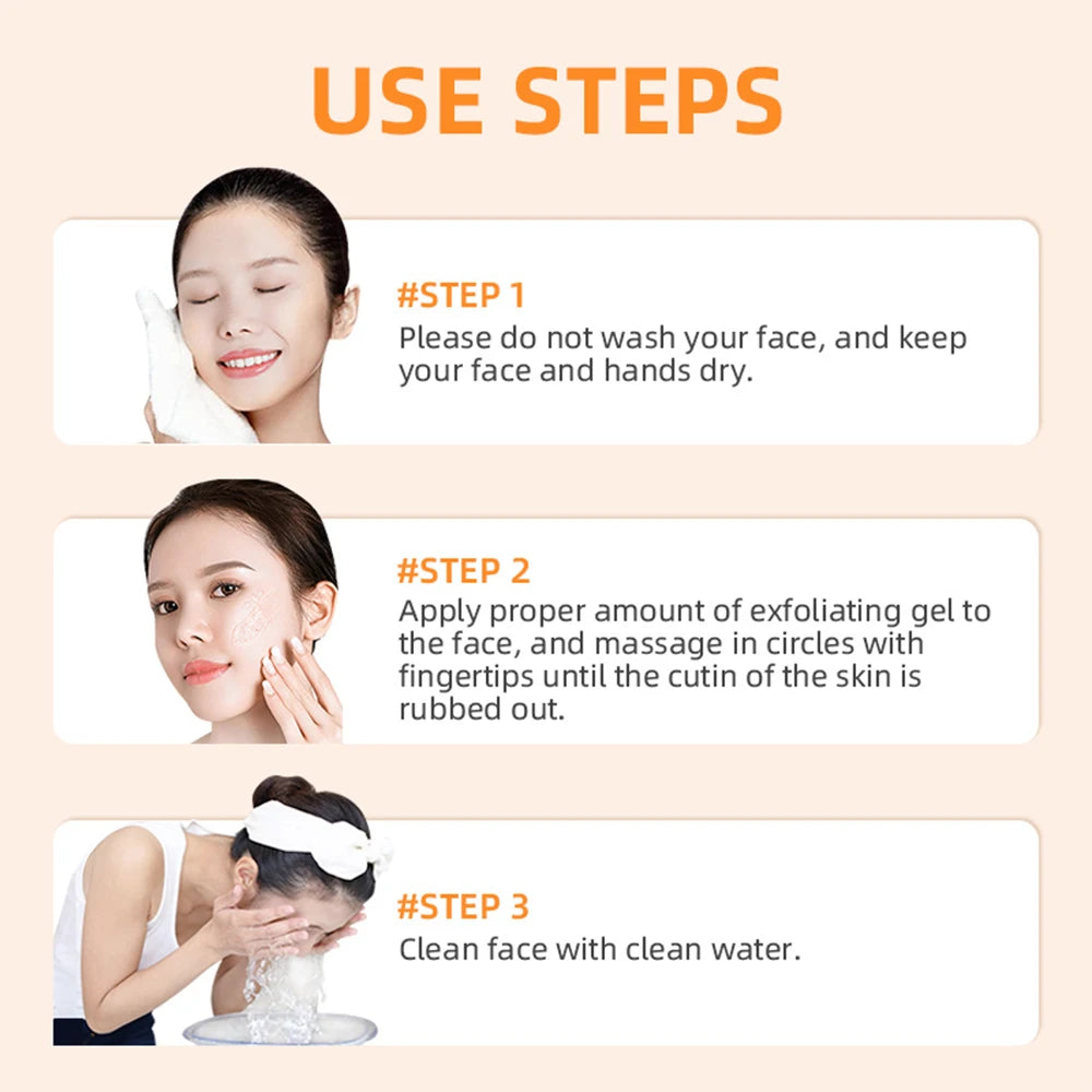 Orange Exfoliating Gel — Dead Skin Spot Remover, Brightening Peeling Scrub with Hydrating Moisturizer, 50g Korean Skin Care