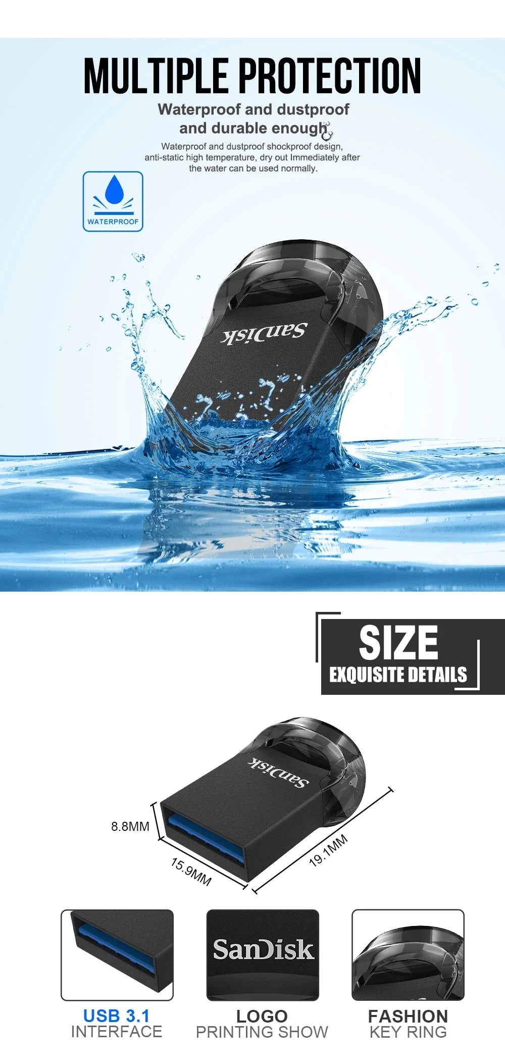 SanDisk USB 3.0/3.2 Flash Drive – High-Speed Pen Drive 32GB to 512GB Memory Stick