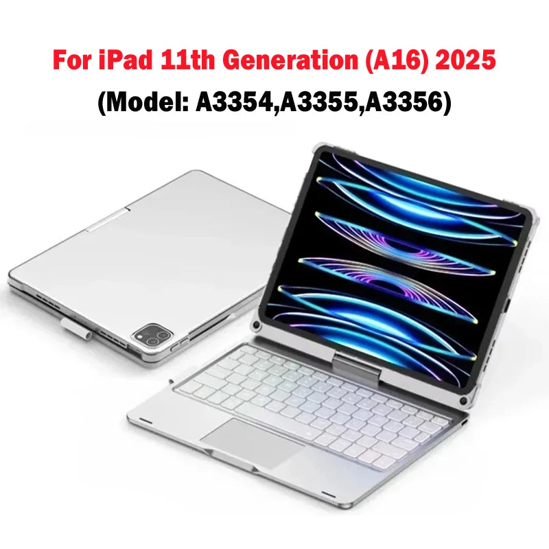 New Magic Keyboard Case for iPad — 360° Flip Backlit Keyboard for iPad 11th Gen A16, iPad Air 11/13-inch M3 2025