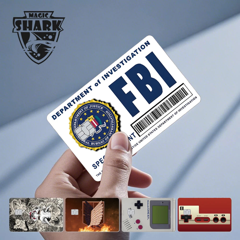 Stylish Phone & Card Sticker Set – Evil FBI, Tiger, Mexico Flag, Snowman, Anime & Movie Monster Skins