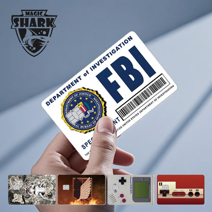 Stylish Phone & Card Sticker Set – Evil FBI, Tiger, Mexico Flag, Snowman, Anime & Movie Monster Skins