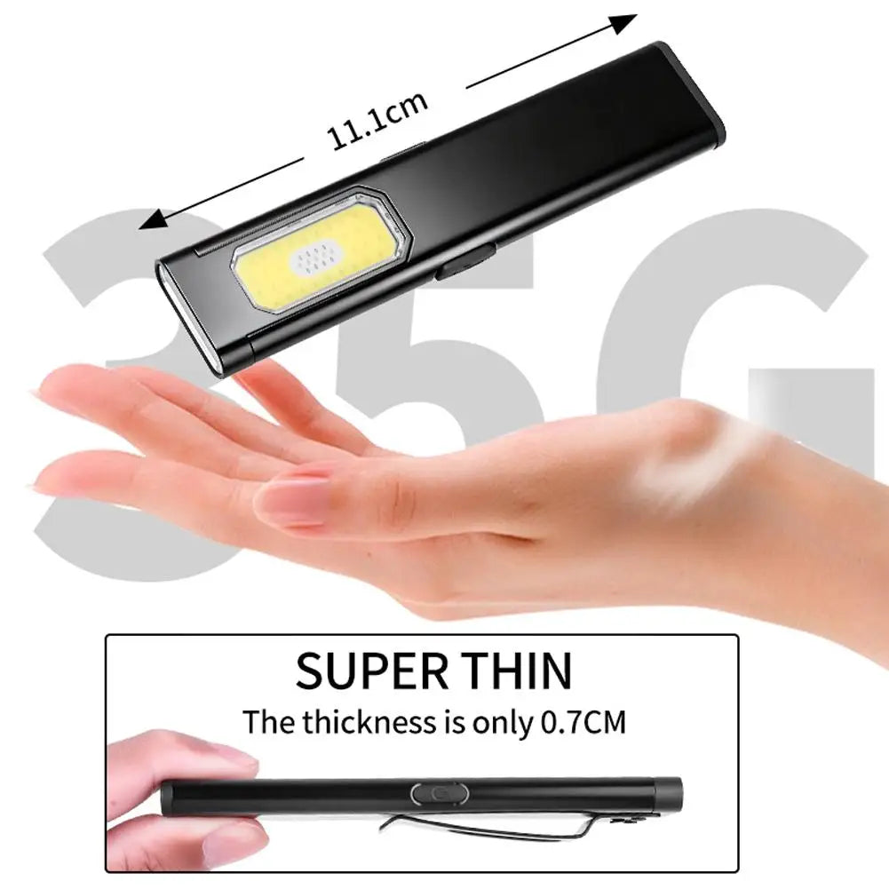 Rechargeable 550LM LED Keychain Flashlight — Mini Pocket Torch Lantern with Magnet for Emergency & Work