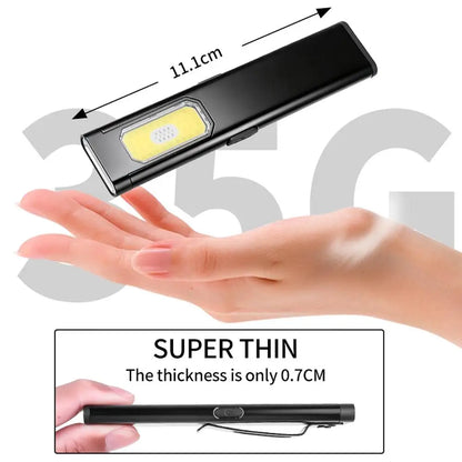 Rechargeable 550LM LED Keychain Flashlight — Mini Pocket Torch Lantern with Magnet for Emergency & Work