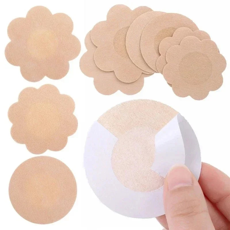 Invisible Nipple Cover Stickers - Self-Adhesive Breast Lift Tape and Disposable Bra Pasties for Women
