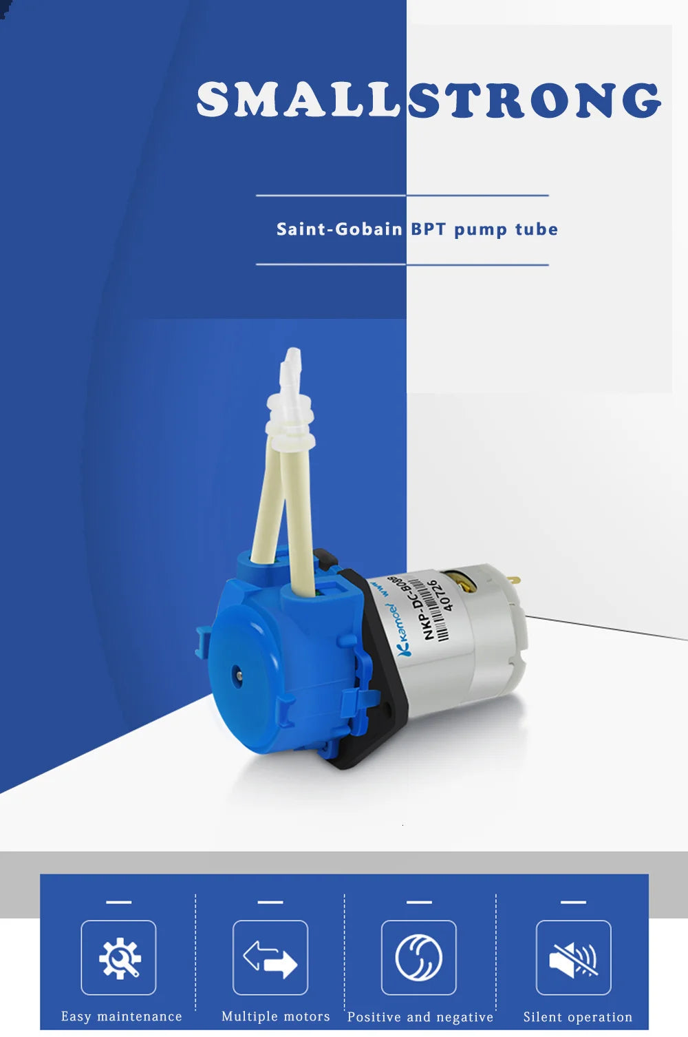 Kamoer DC 12V/24V Dosing Pump - Peristaltic Pump with Connector for Arduino, Aquarium, Lab & DIY Liquid Applications