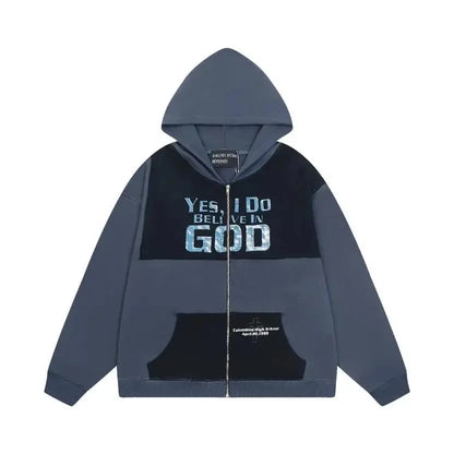 Washed Casual Hoodie Sweatshirt — Unisex Loose-Fit Street Style Crew Neck with Lip Print Letter Design, Vintage Comfortable Top