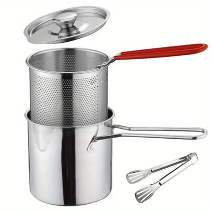 Stainless Steel Fry Basket – Small Tempura & Deep Fry Pot for French Fries & Chicken