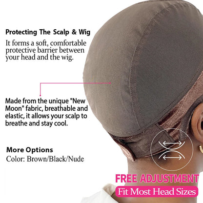 Lace Wig Cap with Grip Band - 4x5 Wider Transparent Lace Cap for Secure Lace Front Wig Fit