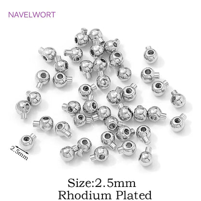 18K Gold Plated Round Crimp Beads — Brass Jewelry Making Supplies for DIY Bracelets & Accessories