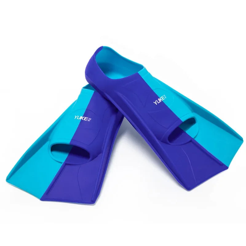 Swim Training Fins — Silicone Short Snorkel & Diving Fins for Men, Women & Kids, Professional Swimming Flippers Set