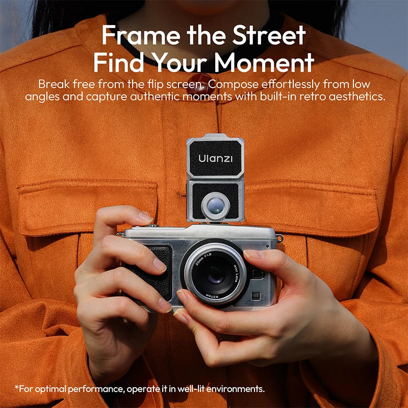 Ulanzi VF01 Universal Waist-Level Viewfinder – Cold Shoe Camera Viewfinder for Street Photography, Landscape Shooting & Low-Angle Framing Accessories