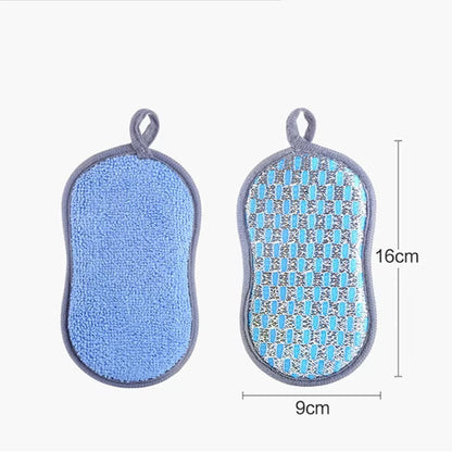 Double-Sided Kitchen Cleaning Sponges - Dishwashing Scrubber Pads & Reusable Scouring Tools