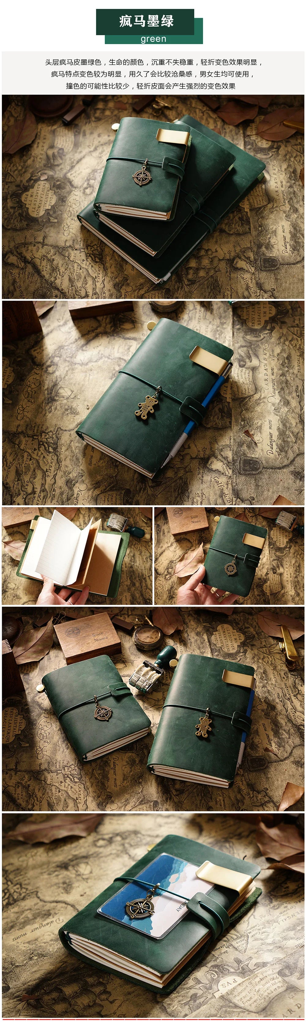 Moterm Genuine Leather Travel Notebook – Handmade Vintage Cowhide Diary, Journal, Sketchbook & Planner TN Cover