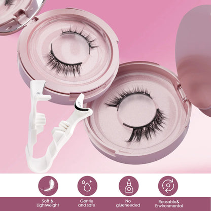 Magnetic Eyelashes Set – 3D Mink Reusable False Lashes 1/2 Pairs with Tweezers, Natural Long Makeup Kit