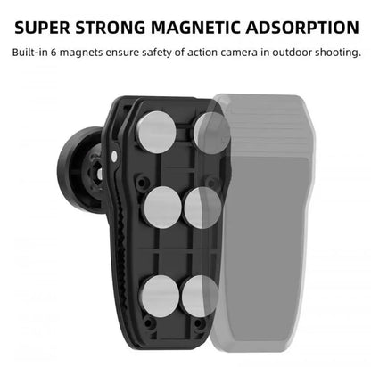 Magnetic 360° Rotary Action Camera Mount Clip – Hat, Belt & Backpack Clamp Holder for DJI Osmo Action 6/5 Pro/4, GoPro 13/12/11/10/9 Accessories