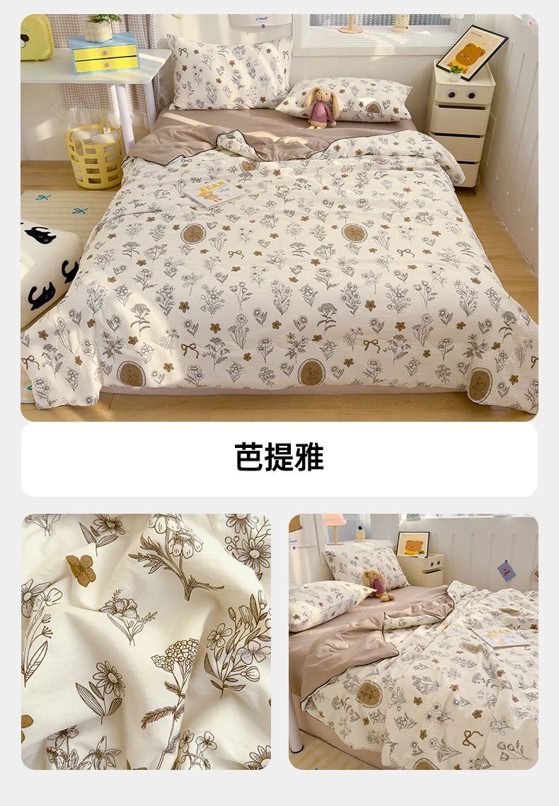 Washed Double Gauze Quilt – Lightweight Summer Comforter with Soya Fibre Filling, Soft & Breathable for Queen Size