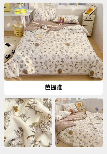 Washed Double Gauze Quilt – Lightweight Summer Comforter with Soya Fibre Filling, Soft & Breathable for Queen Size