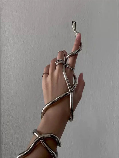 Metal Snake Hair Chain - Creative Wrap-Around Hairband & DIY Necklace Accessory with Open Design