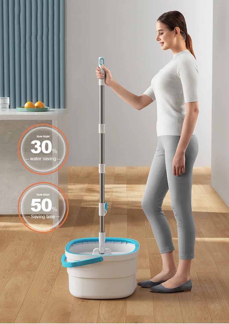 360° Spin Squeeze Mop for Floor Cleaning | Easy-Drain Household Mop with Handle | Home Cleaning Broom & Mop Tool Set