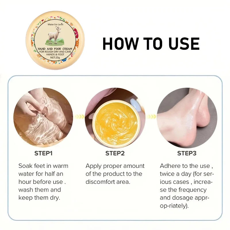 Cracked Hands & Feet Ointment with Honey & Hyaluronic Acid, Deep Moisturizing Skin Repair Cream for Soft Smooth Hands and Feet