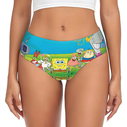 Women’s Anime Graphic Brief Panties - Soft Cartoon Print Underwear