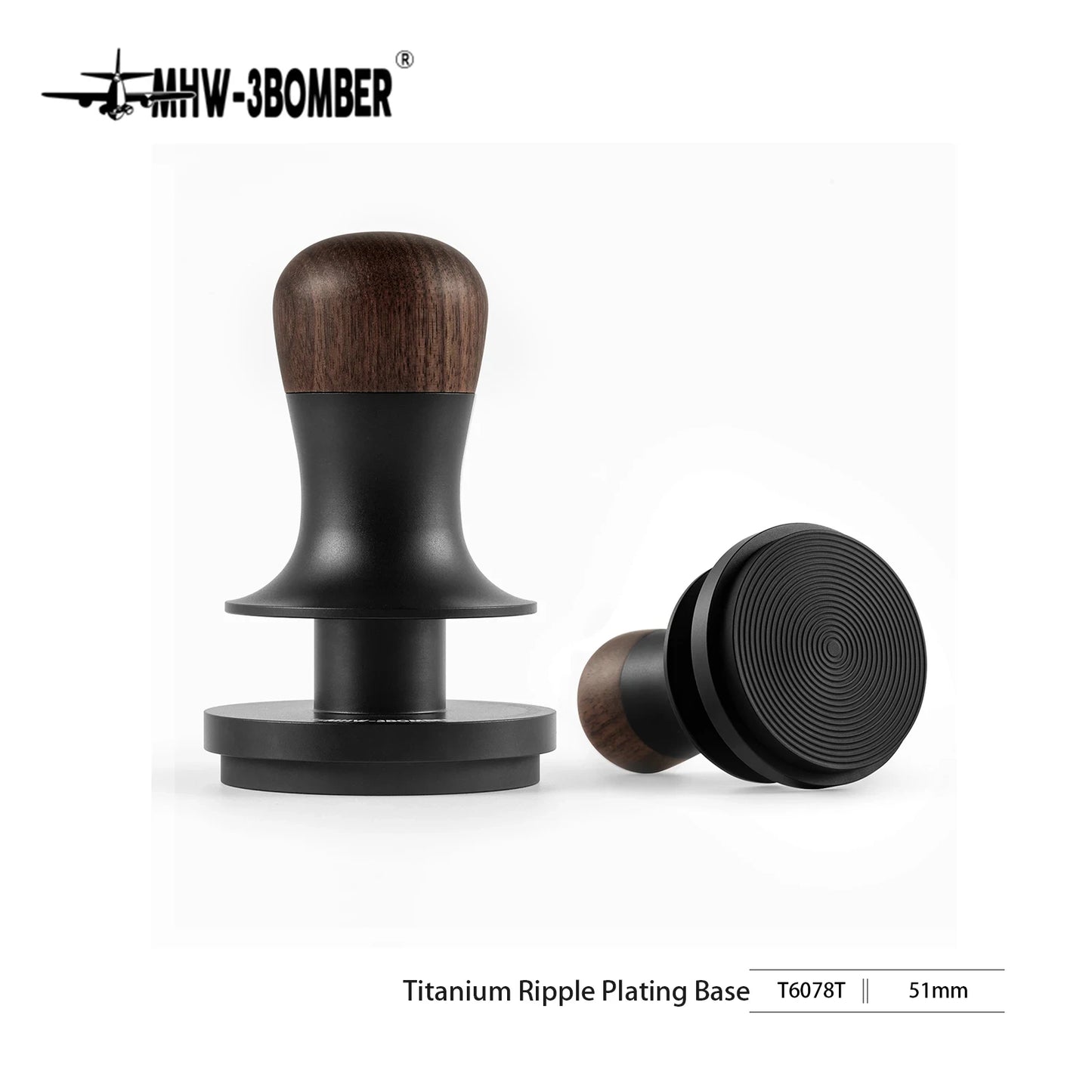 MHW-3BOMBER 30lb Calibrated Coffee Tamper – 51mm/53mm/58mm Flat Espresso Tamper with Spring-Loaded Pressure for Baristas