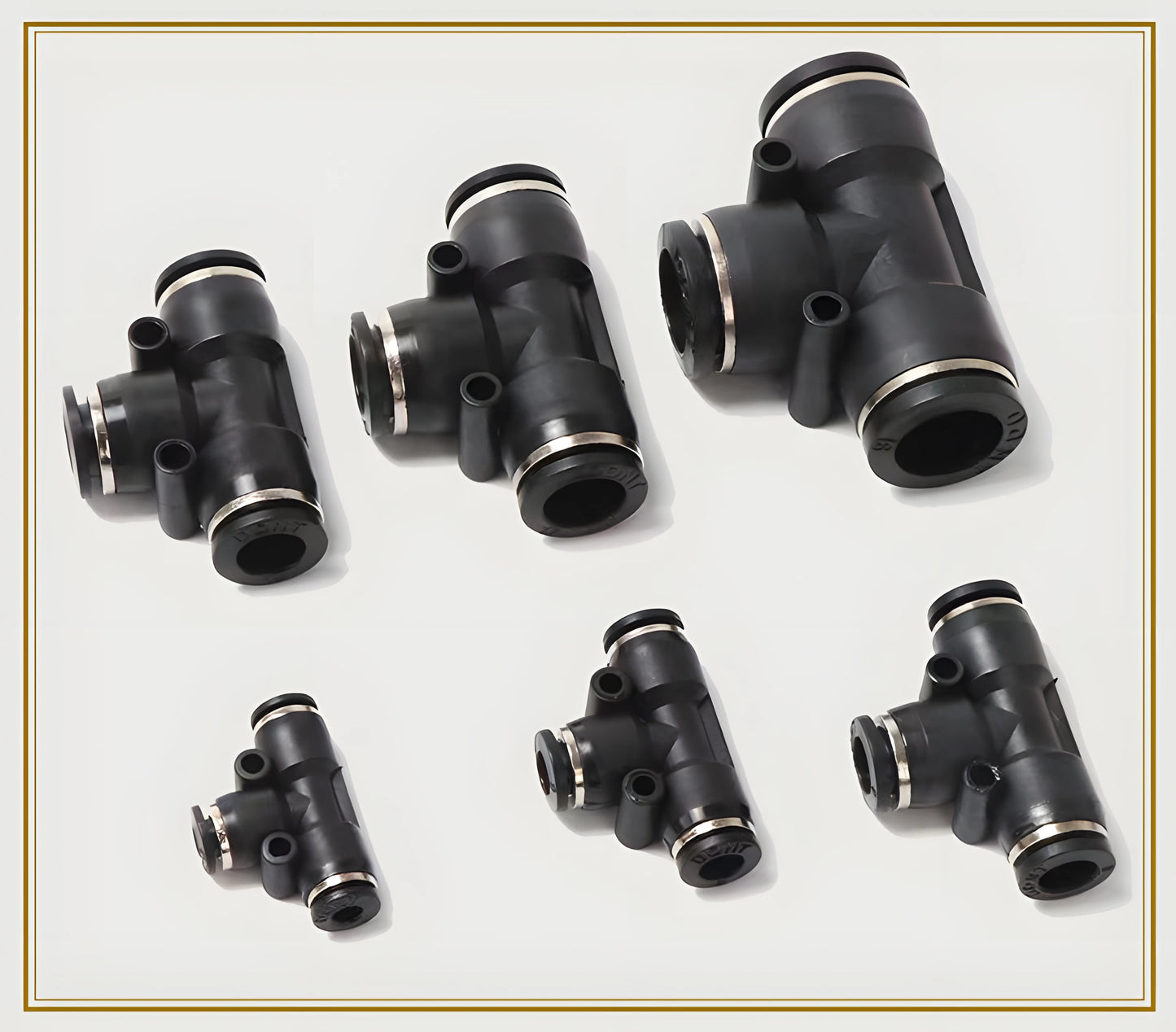 High Quality Pneumatic Air Tube Quick Connector Fitting – Black PU/PE/NY Pipe Fittings 3–16mm Industrial Hose Adapter Set