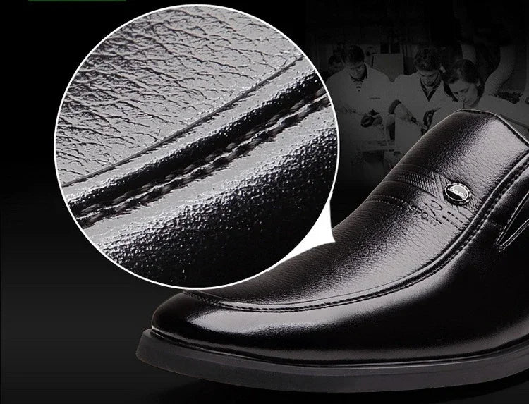 Leather Men's Formal Shoes – Luxury Dress Loafers, Breathable Slip-On Moccasins & Black Driving Shoes (Plus Size 38-44)