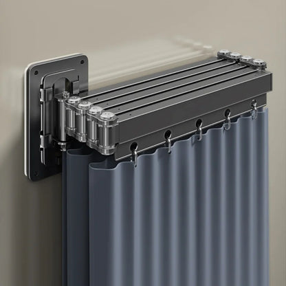 Folding Shower Curtain Partition - Waterproof Retractable Bathroom Divider for Dry & Wet Separation