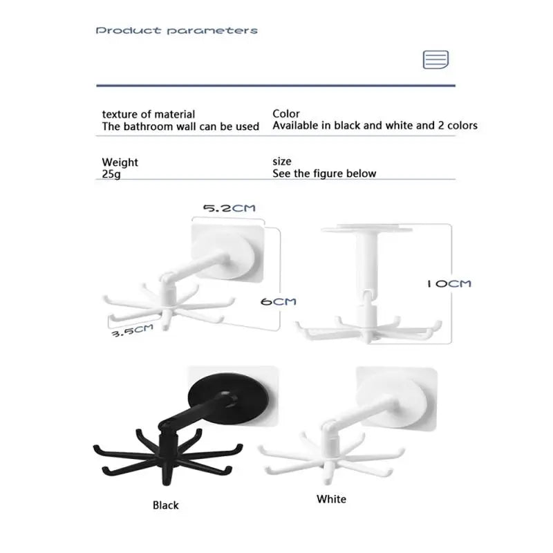 Kitchen 7-Claw Rotatable Hook Rack – 360° Multi-Purpose Spoon & Utensil Hanger, Storage Organizer Accessories