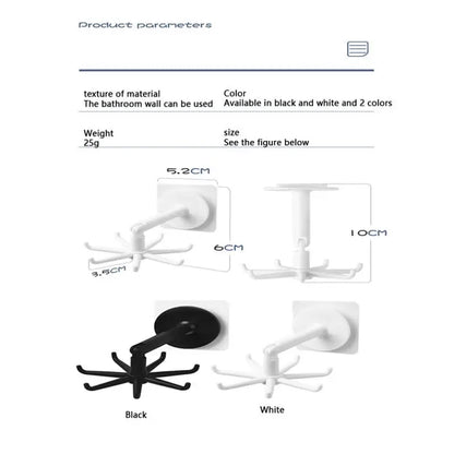 Kitchen 7-Claw Rotatable Hook Rack – 360° Multi-Purpose Spoon & Utensil Hanger, Storage Organizer Accessories