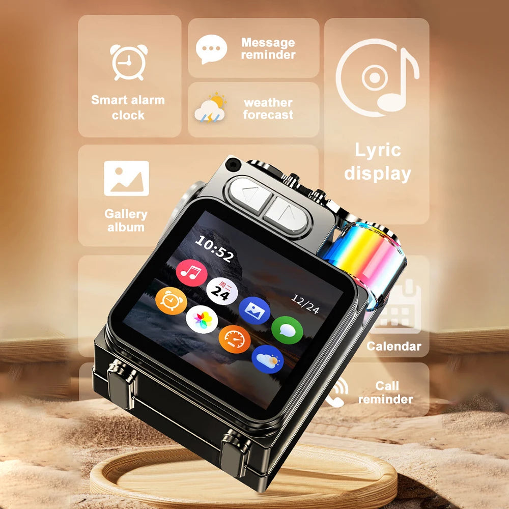 RGB Bluetooth Desktop Speaker with LED Display - Wireless Subwoofer, Metal Mechanical Design, Calendar & Alarm Clock